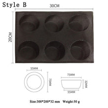 Load image into Gallery viewer, Meibum Round Bread Baguette Eclair Hamburger Baking Mold Long Loaf Cookie Bun Glass Fiber Silicone Mould Non Stick Bake Tray
