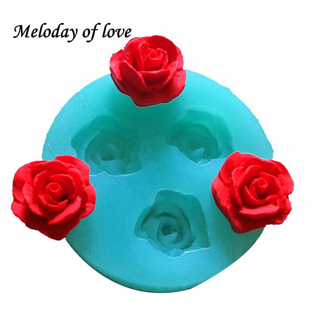 3D Rose flowers chocolate wedding cake decorating tools 3D baking fondant silicone mold used to easily create poured sugar T0157