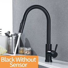 Load image into Gallery viewer, Pull Out Black Sensor Kitchen Faucets Stainless Steel Smart Induction Mixed Tap Touch Control Sink Tap Torneira De Cozinha
