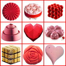 Load image into Gallery viewer, SILIKOLOVE Rose Heart Cake Mold 3D Silicone Molds for DIY Baking Dessert Mousse Kitchen Bakeware Tools Art Cake Form Tray Mould
