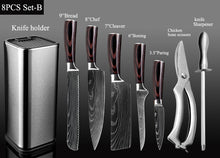 Load image into Gallery viewer, XITUO Kitchen Chef Set Knife Stainless Steel Knife Holder Santoku Utility Cut Cleaver Bread Paring Knives Scissors Cooking Tools
