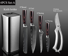 Load image into Gallery viewer, XITUO Kitchen Chef Set Knife Stainless Steel Knife Holder Santoku Utility Cut Cleaver Bread Paring Knives Scissors Cooking Tools
